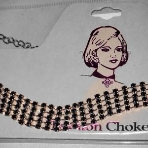 (2) NWT Black and gold chokers